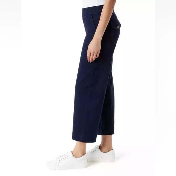 Gloria Vanderbilt pull in wide leg crop with smoothing tummy panel mid rise - Picture 2 of 4